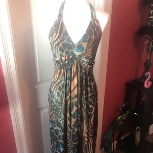 Leopard sexy Maxi dress sz 6